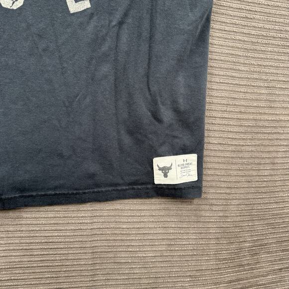 Under Armour Project Rock T-Shirt Men Small Black Gym Workout Training Lifting. - Picture 7 of 9